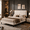 Beige02, variant on Gewnee Full Size Platform Bed Frame with Upholstered Tufted Headboard,Wood Slats Support,Easy Assembly,No Box Spring Needed,Pink
