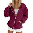 thumbnail image 2 of Women'S Activewear Women's Solid Color Sweatshirt Women's And Winter Hooded With Velvet Loose And Lazy Student Hooded Hoodie, 2 of 5