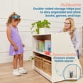 thumbnail image 4 of ECR4Kids Double-Sided Wooden Mobile Book Display with Storage Shelf, Kids Furniture, White Wash, 4 of 9