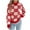 Red, variant on Women's Christmas Sweater Snowflake Checkered Knit Pullover Long Sleeve Winter Holiday Top Green L