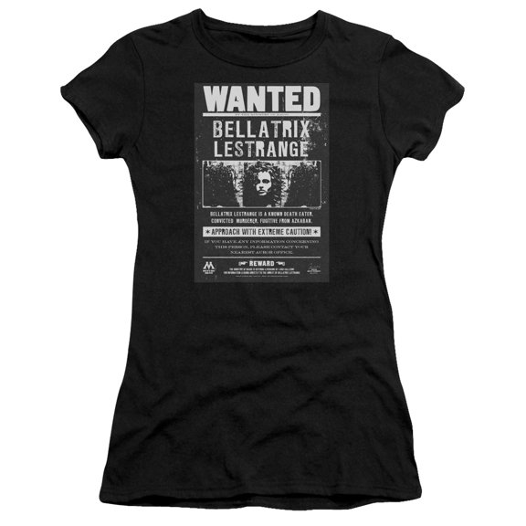 Harry Potter - Wanted Bellatrix - Juniors Teen Girls Cap Sleeve Shirt - Large