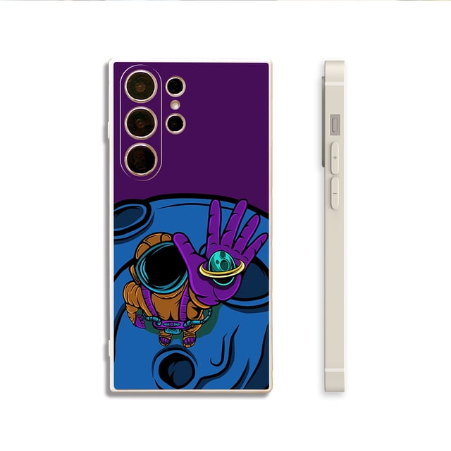 Agregue un toque de diversión a su iPhone con una funda para teléfono plateada mate con diseño de dibujos animados