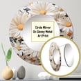 thumbnail image 3 of Designart "Elegance Of White Daisy Blooms" Daisies Round Mirror Set Of 3 - Traditional White Hallway Round Mirror Wall Decor Set, 3 of 5