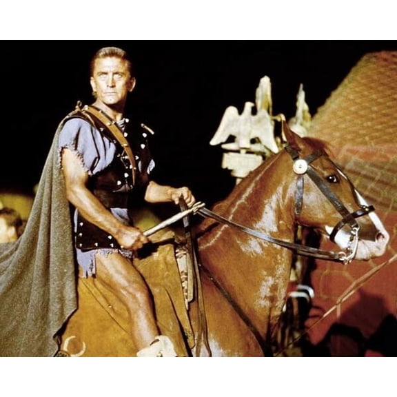 Kirk Douglas on horseback holding weapon as Spartacus poster 5x7 inch photoes