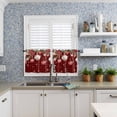 thumbnail image 4 of Christmas Kitchen Curtains and Valances Set, Rod Pocket Curtains Tier Farmhouse Window Curtains 36 Inch Length, Snowflake Flowers Ball Red Black Buffalo Plaid 3 Piece Kitchen Curtains Set, 4 of 6