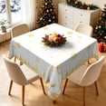 thumbnail image 4 of Tchckioa 70x70 Inch Square Tablecloth,Waterproof Table Cover for Kitchen,Gold Christmas Tree Snowflake, 4 of 7