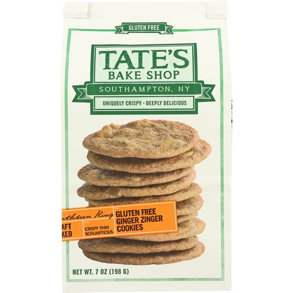 Pack of 6, Tates Gluten Free Ginger Zinger Cookies, 7 oz