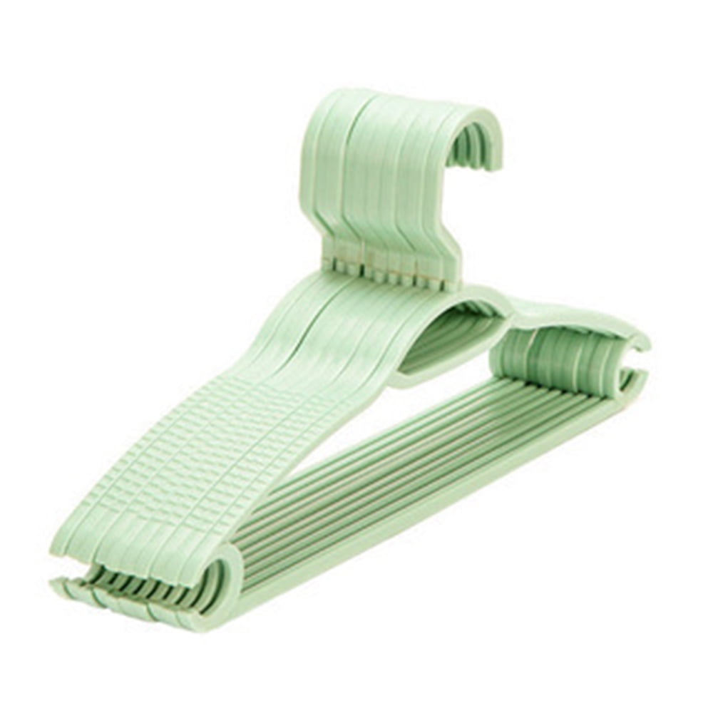 10pcs Plastic Clothes Hangers No Shoulder Bumps Hanging Closet