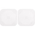 thumbnail image 1 of BRILLAR Protector de drenaje de silicona blanca – 2 piezas, con ventosa – Colador de fregadero, filtro de trampa de obstrucciones para baño, bañera y cocina – Recogedor de pelo, 1 of 5