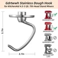 thumbnail image 5 of K45DH Stainless Steel Dough Hook Attachment for KitchenAid 4.5-5 Quart Tilt-Head Stand Mixer,Replacement Parts Bread Hook, Dishwasher Safe, 5 of 8