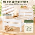 thumbnail image 4 of SESSLIFE Twin Bed Frame, Solid Wood Twin Platform Bed Frame with Headboard & Footboard, No Box Spring Needed with 250LBS, Easy Assembly, White, 4 of 9