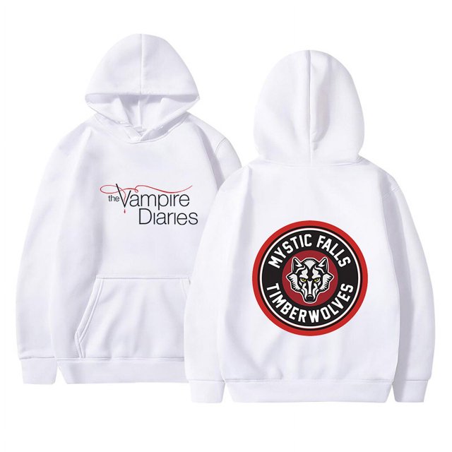 The Vampire Diaries Harajuku Chandails à Capuchon Imprimés Logo Cool Pull Décontracté Mode Urbaine Mode Sweat à Manches Longues LUHAN