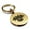 Gold, variant on Stainless Steel Mythical Cerberus Head Round Medallion Keychain Circle Ring
