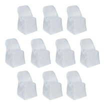 Efavormart White Linen Polyester Folding Chair Cover Dinning Chair Slipcover For Wedding Party Event Banquet Catering