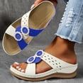 thumbnail image 4 of Dakaela Women Orthotic Slides Comfortable Walking Sandals Arch Support Bohemian Summer Shoes Blue 7.5, 4 of 7