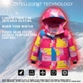 thumbnail image 5 of Hicidod Kids Heated Snowsuit Hooded Fashion Prined Ski Jacket And Pant Set Winter Warm Toddler Waterproof Outdoor Heating Ski Suit, 5 of 7