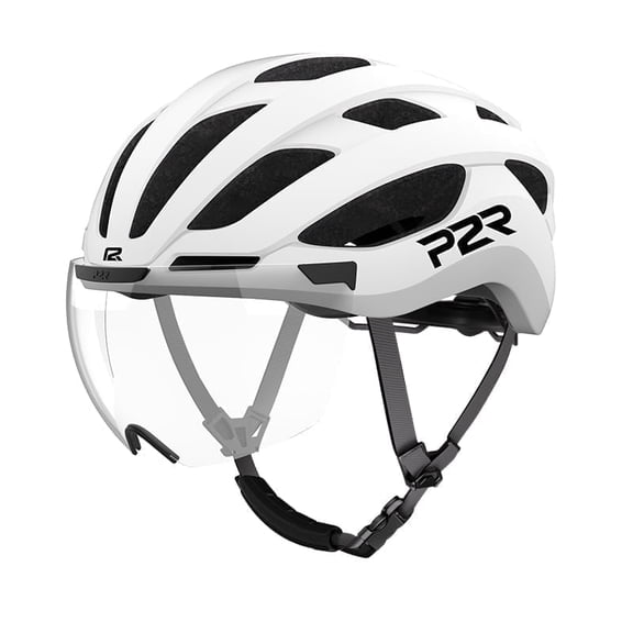 P2R Adult Road Bike Helmet with Mips , Mag-Lens,Magnetic Rear Light, White (55-58CM)