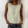 thumbnail image 4 of beishanbush Winter Sales Saving $10 Women's Tanks & Camis Women's Cotton Linen Tank Top,Crewneck Sleeveless Pleats Lightweight Casual Comfy Summer Under $10, 4 of 7