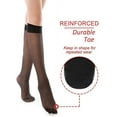 thumbnail image 5 of G&Y  9 Pairs Knee High Pantyhose with Reinforced Toe - 20D Nylon Stockings for Women, Black, 5 of 7