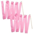 thumbnail image 4 of FESTFENDS 2Pcs Gymnastics Ribbon Satin for Dance Routine Performance Props Pink, 4 of 8