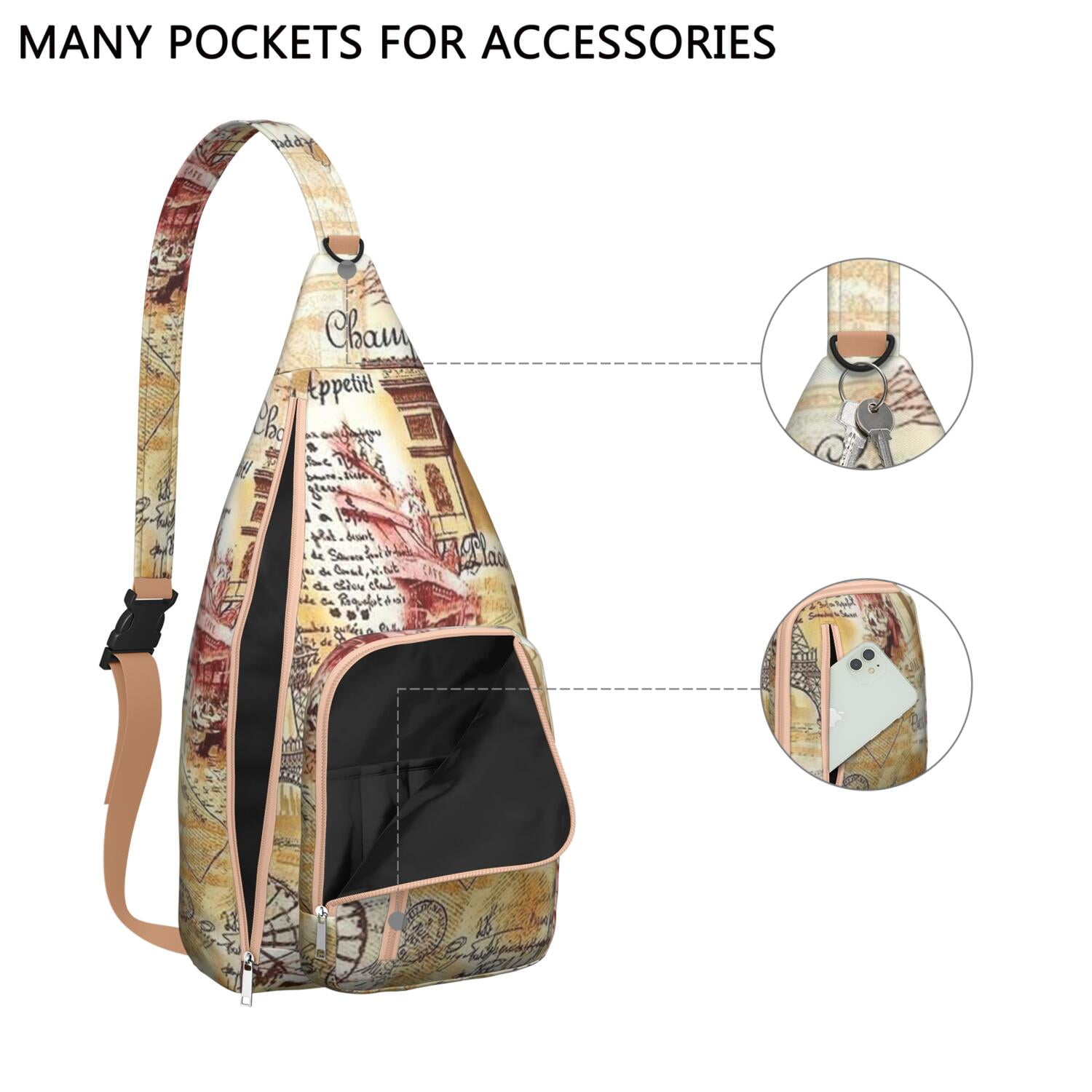 Travel Smart Sling Bag - Vintage Inspired Water-resistant Shoulder Pack for Journey, Commute & Daily Use (Women & Men)