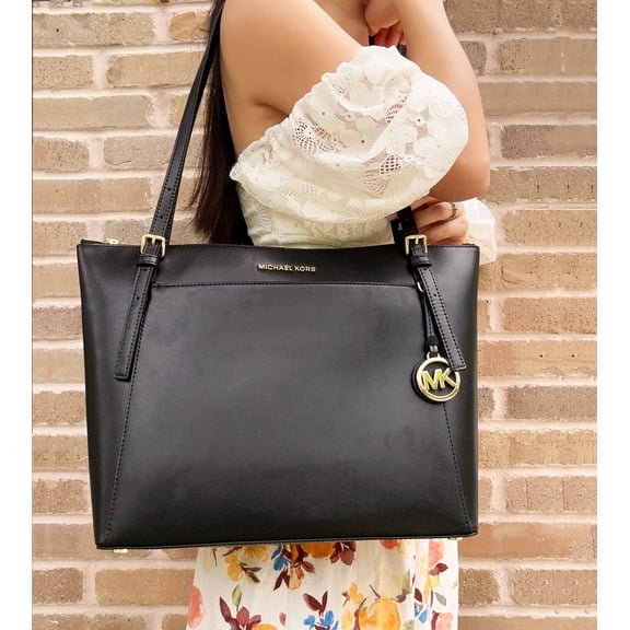 Michael Kors Voyager Large East West Tote Bag Leather Black