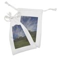 thumbnail image 2 of Idaho Fabric Pouch Set of 2, Sawtooth Mountains Cape Horn Road Landscape near Stanley, Small Drawstring Bag for Toiletries Masks and Favors, 9" x 6", Blue Olive Green, by Ambesonne, 2 of 2