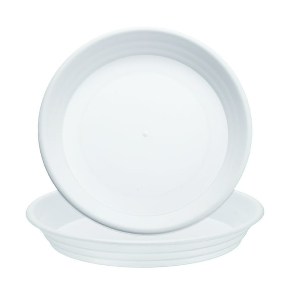 Uxcell 2pcs Plastic Plant Saucer 7" Round Drip Tray Flower Pot Saucer, Pearl White