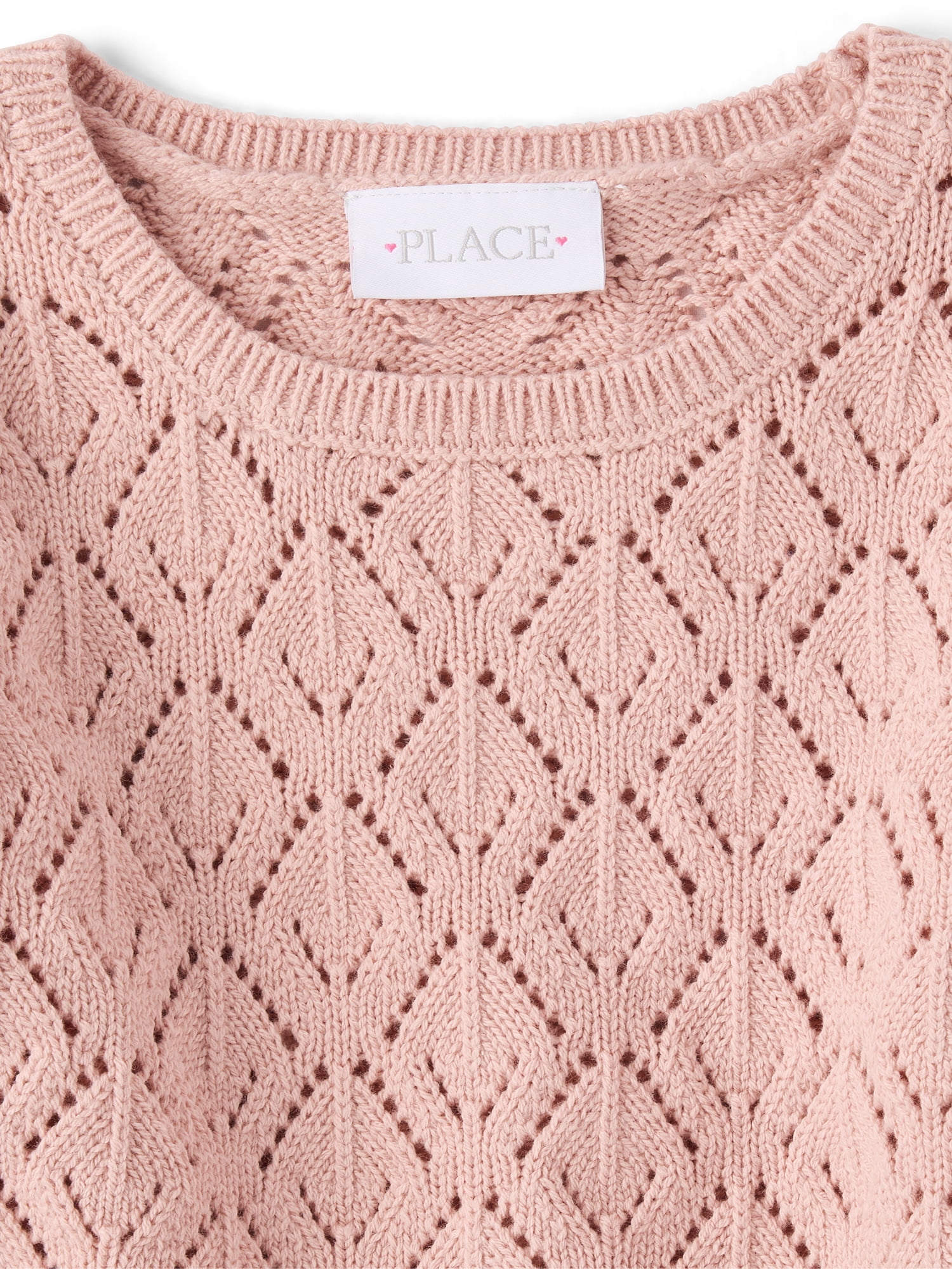The Children's Place Girls Long Sleeve Scalloped Pointelle Sweater, Sizes XS-XXL