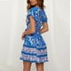 thumbnail image 4 of Vestido de Boho Floral Manga Corta Vestida de Cuello en V Mini Vestido de Vestir de Verano en Vestino de Verano Playa Estampado Floral Bohemio Vestido Navideño Odeerbi ODB113382, 4 of 7