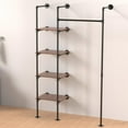 thumbnail image 4 of XIANERS Wall Mounted Clothing Rack Two Columns Industrial Pipe Clothes Rack Closet Wall Shelf Matte Black Vintage Wall Shelf Clothes Hangings Rod Bar for Home Laundry Room value, 4 of 9