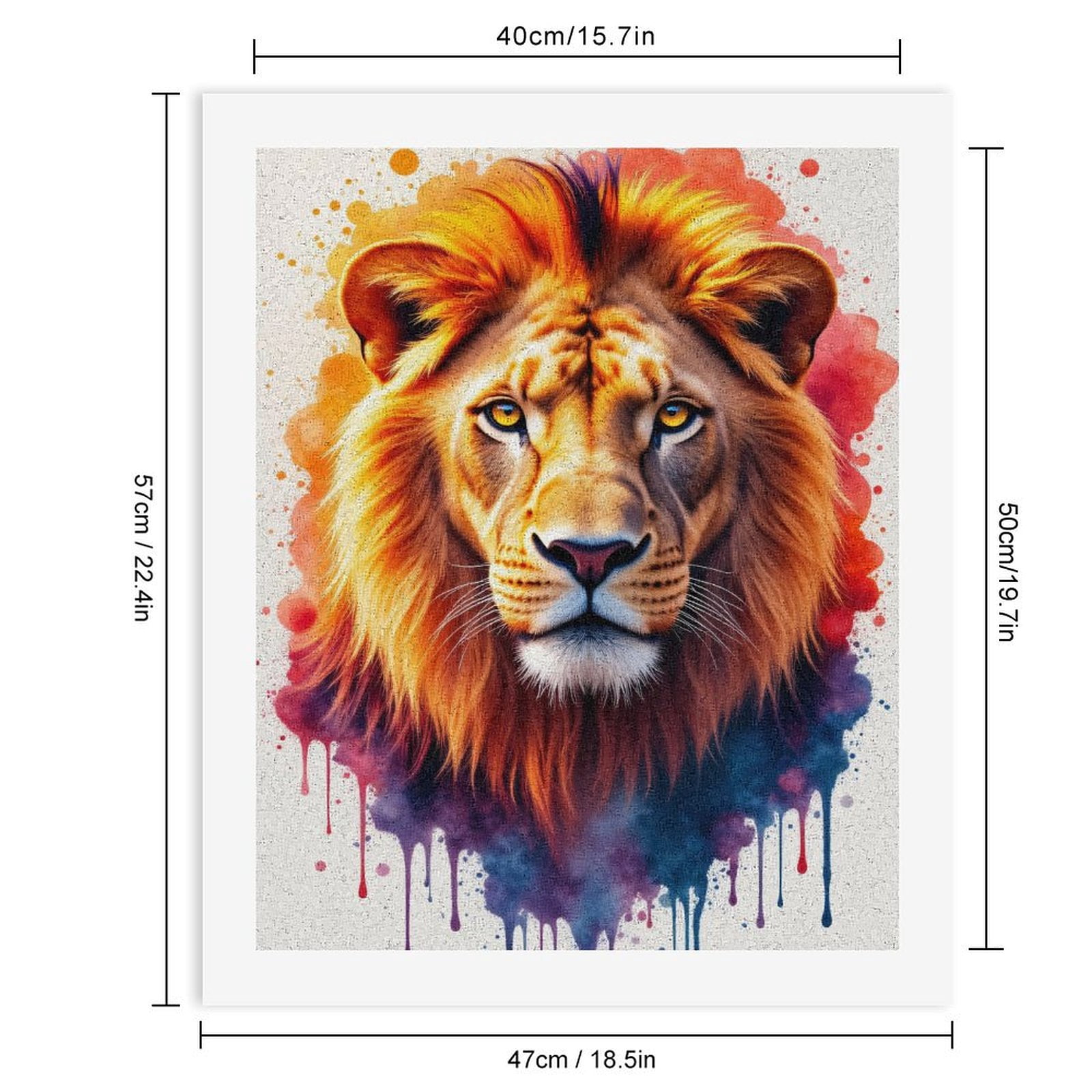 Paint By Numbers Kit for Adults Beginner - DIY Lion Colorful Art Splatter Canvas Painting Kits for Adults, Frameless Paint By Number for Adults for Home Wall Decor 16x20 Inch