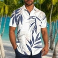 thumbnail image 2 of VBTAPA Men's Hawaiian Shirt Short Sleeve Tropical Vacation Button Down Shirt Summer Beach Floral Palm Shirts on Sale White XXXXXL, 2 of 7