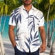 thumbnail image 2 of Mens Casual Manga Corta Botón Abajo Camisas Impresas Bolsillo Botón Turndown Cuello Top Blusa Camisa, 2 of 6