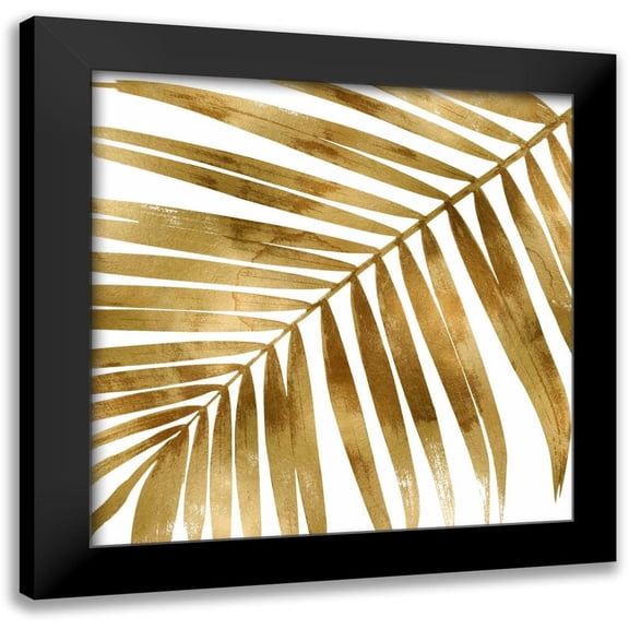 Miller, Melonie 12x12 Black Modern Framed Museum Art Print Titled - Tropical Gold Palm I