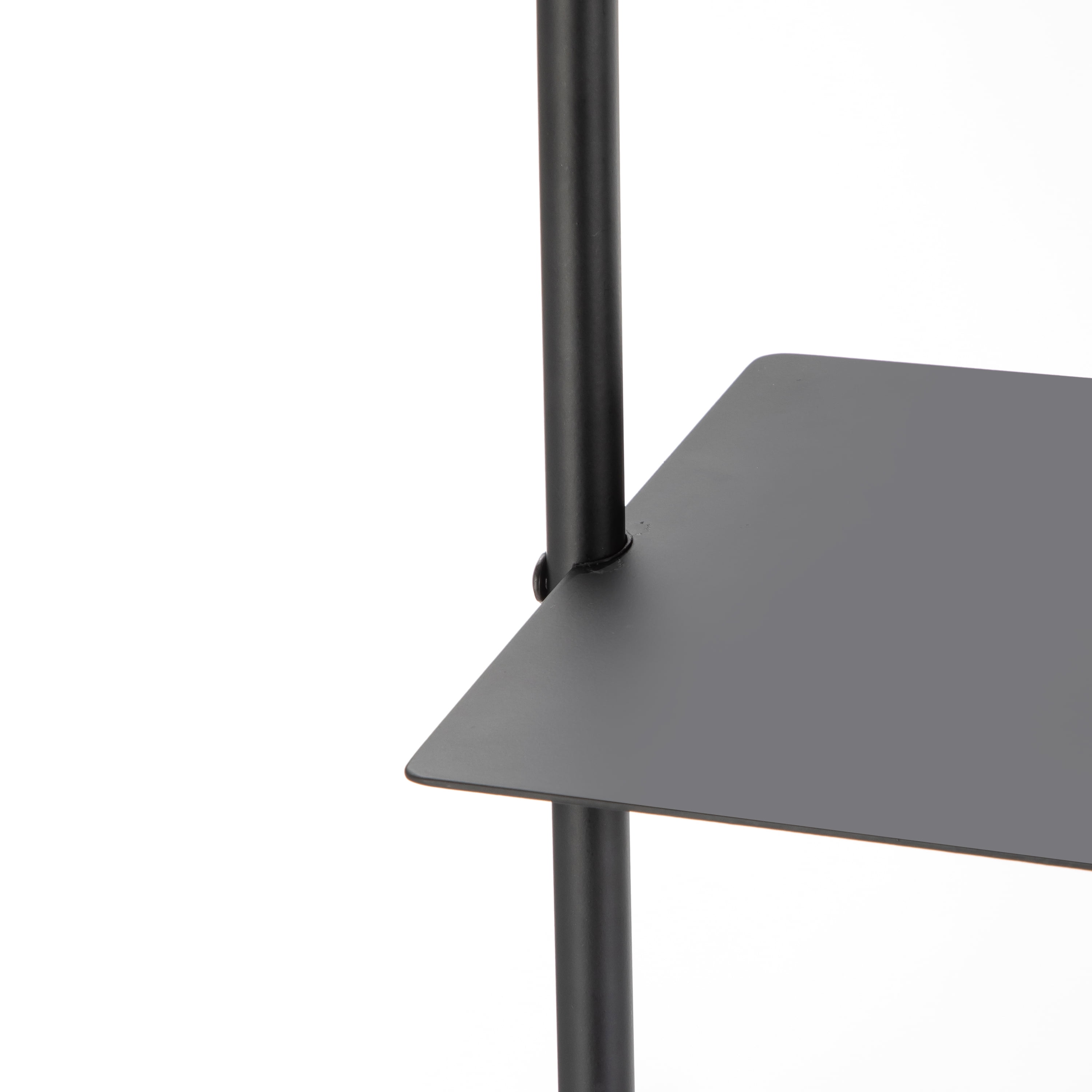 Mainstays Towel Stand Ladder with Bathroom Storage Shelf, Black