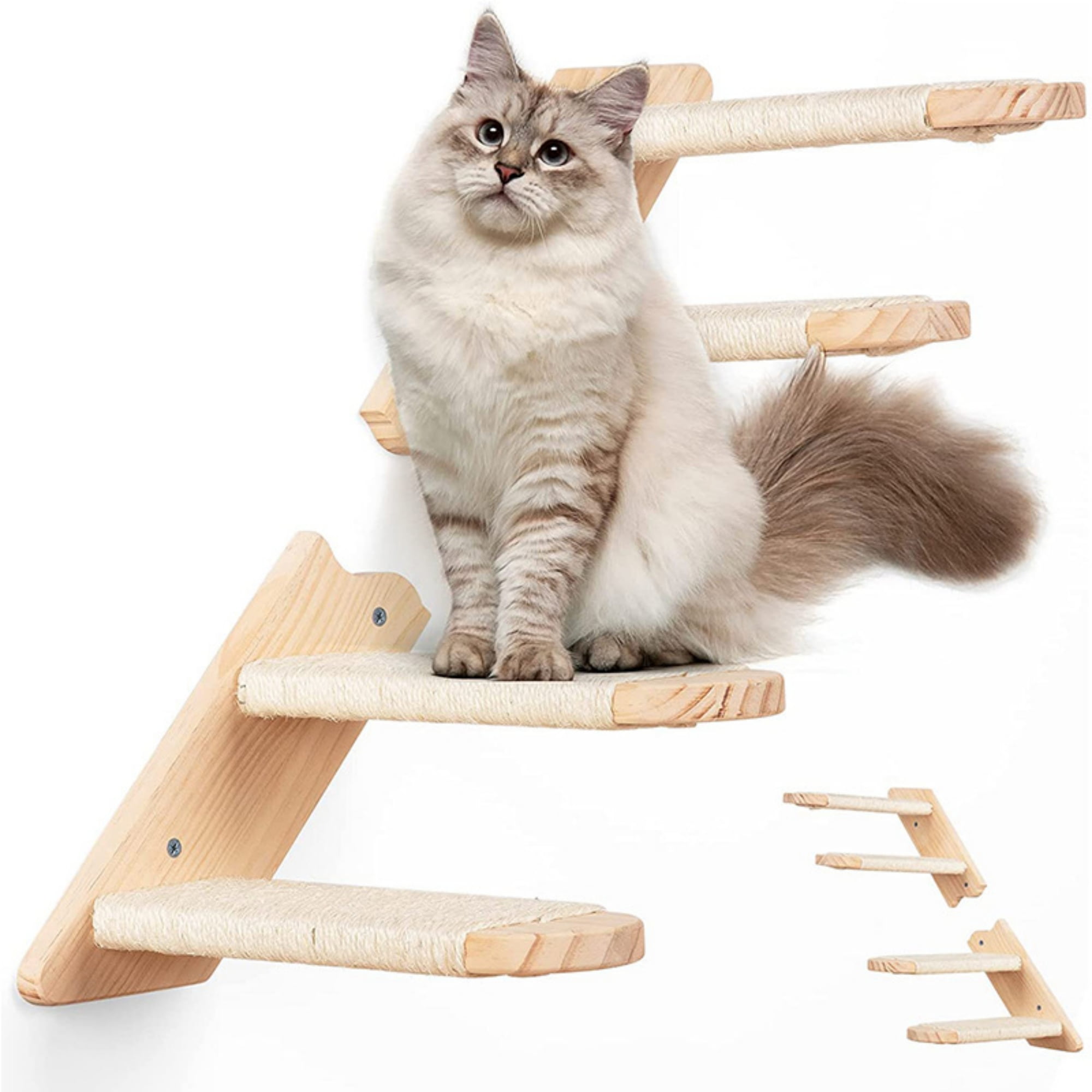 Cathoe Cat Wall Shelves and Perches with Two Steps Cat Climbing Shelf