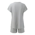 thumbnail image 7 of ibiyuan Short Sets for Women 2 Piece Outfits Summer Loose Lounge Set Ribbed Textured Knit Short Sleeve, 7 of 7