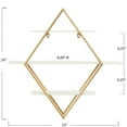 thumbnail image 2 of Creative Co-Op Wood and Gold Diamond Wall Shelf, 2 of 4