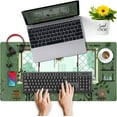 thumbnail image 3 of Cute Kawaii Green Plant Desk Mat Anime Aesthetic Mousepad Pixel Art XXL Large Gaming Mouse Pad Laptop Keyboard Mat Desk Pad 31.5x15.75 in, Office Home Decor Desk Mats for Women Girl Mouse Mat, 3 of 6