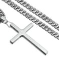 thumbnail image 4 of EOEMY Polished Big Cross Pendant Necklace 316L Stainless Steel Men Women Cuban Chain-Silver-38Inch Or 96Cm, 4 of 5