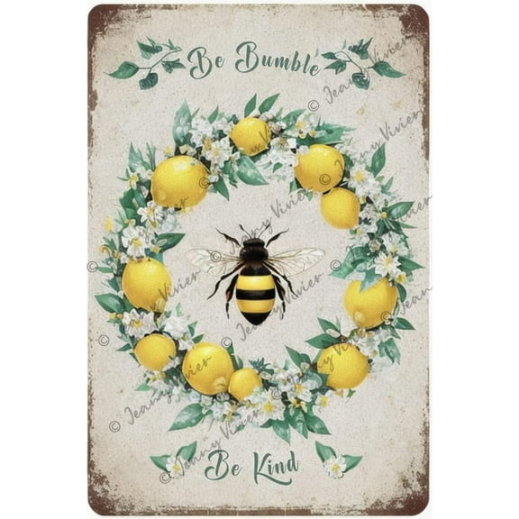 Bumble Bee Door Decor for Home, Bee Door Hanger, Be Kind Be Bumble Welcome Signs for Front Door Decorations, Spring Summer Wall Decor, Bees Decorations For Kitchen 5.5x8 Inches