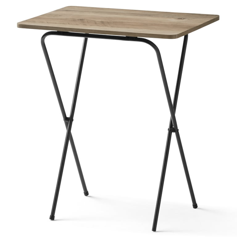 Mainstays 5 Piece Folding Tray Table Set with Stand Rustic Gray