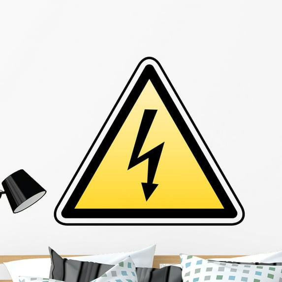 Warning High Voltage Electricity Wall Decal by Wallmonkeys Peel and Stick Graphic (36 in W x 32 in H) WM195135