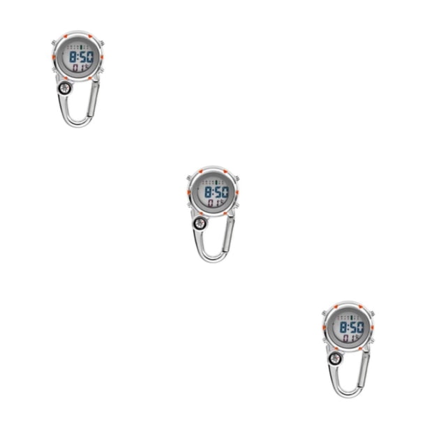 Seitruly Mosquetón digital Clip Relojes Reloj Moda Electrónica Luminoso Reloj Pantalla de temperatura Montañismo Relojes Regalo Naranja Type1 NO1