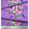 thumbnail image 2 of Soimoi Cotton Poplin Fabric Watercolor Flower Geometric Printed Fabric 1 Yard 42 Inch Wide, 2 of 3