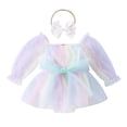 thumbnail image 2 of jsaierl Toddler Baby Girls Tulle Dresses Mesh Long Sleeve Tutu Dress Polka Dots A-line Dress Infant Girls Party Princess Dress 6M-24M, 2 of 7