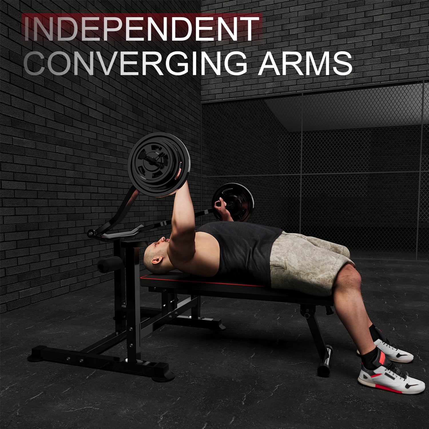 Wesfital Chest Press Machine  Bench Press Set Arm and AB Workouts Dumbbell Rack Gym Bar Steel 660lbs