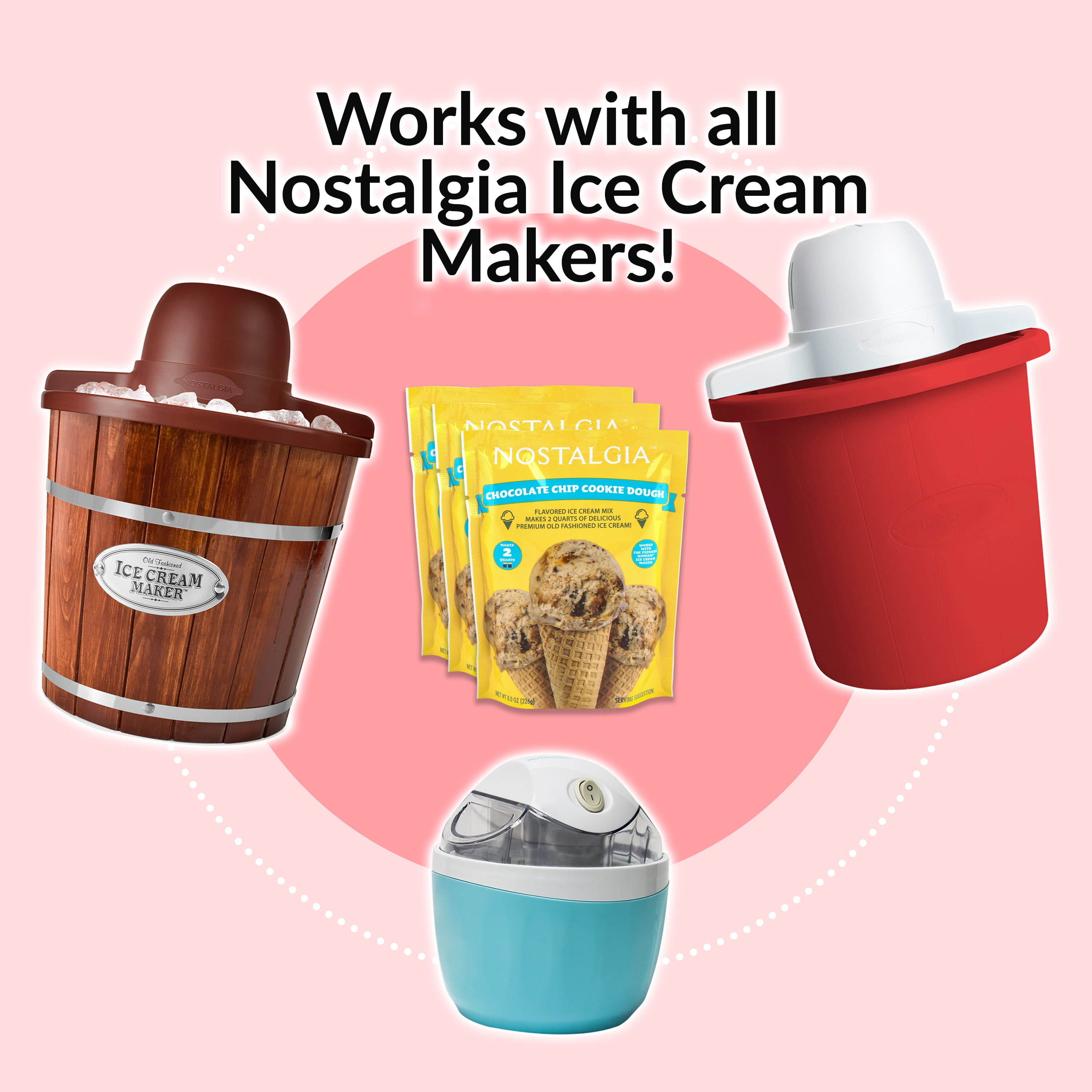Nostalgia Vanilla Crème & Creamy Chocolate Ice Cream Mix Bundle 8