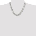 thumbnail image 4 of Auriga Fine Jewelry 925 Sterling Silver 13.5 mm Figaro Chain Necklace for Men 24", 4 of 5